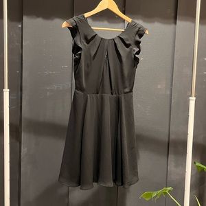 Express Lace Back Black Skater Dress - 2